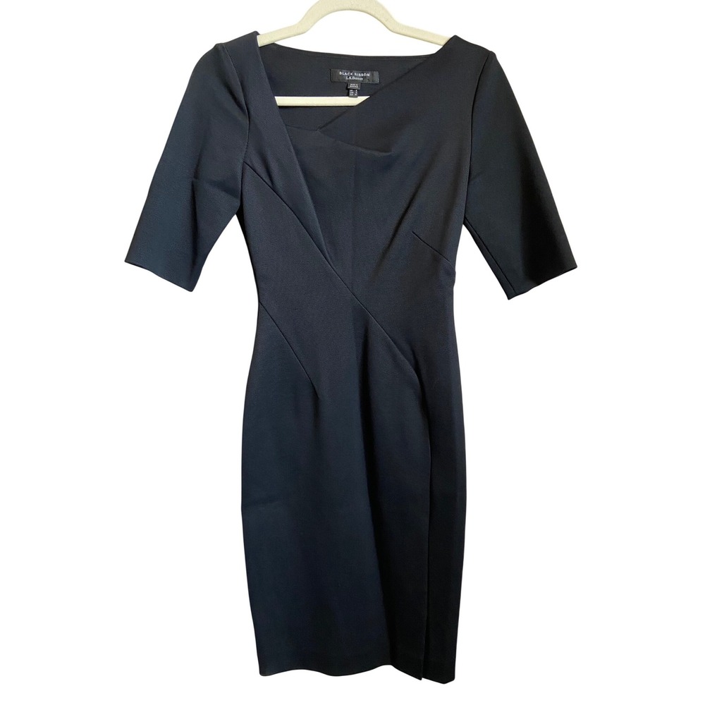 LK Bennett Black Ribbon Sheath Dress Black Size 2